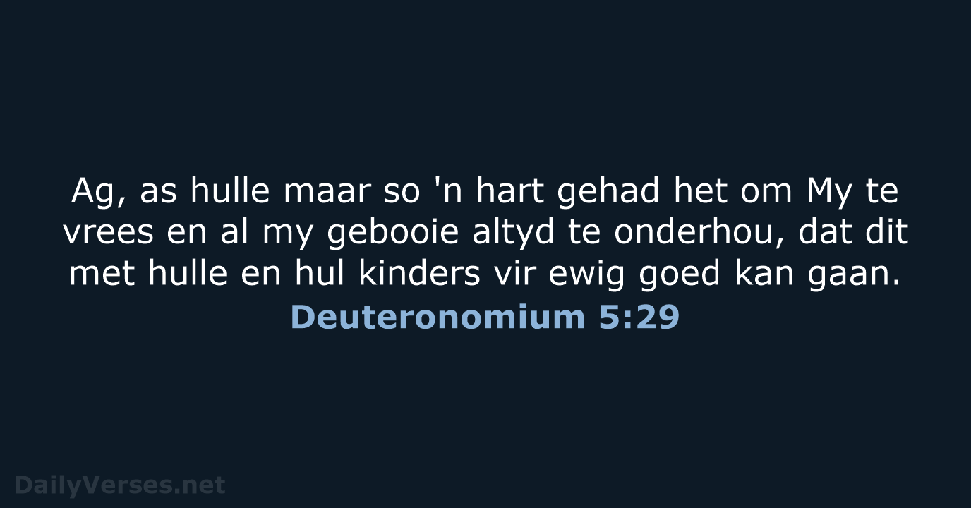 Deuteronomium 5:29 - AFR53