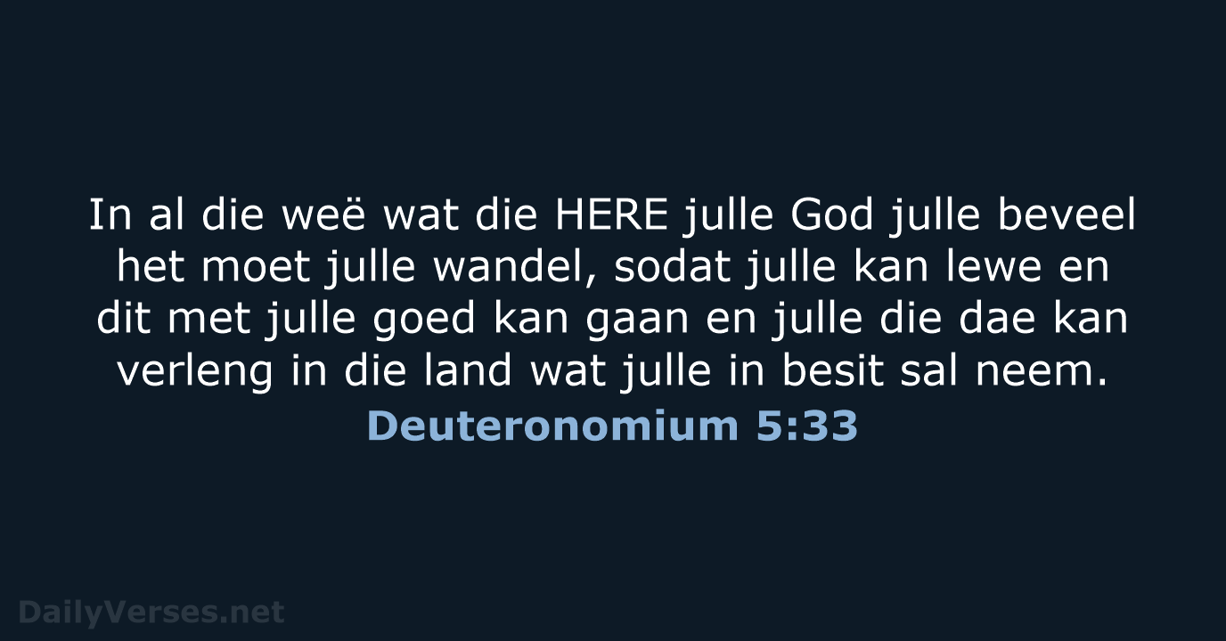 Deuteronomium 5:33 - AFR53