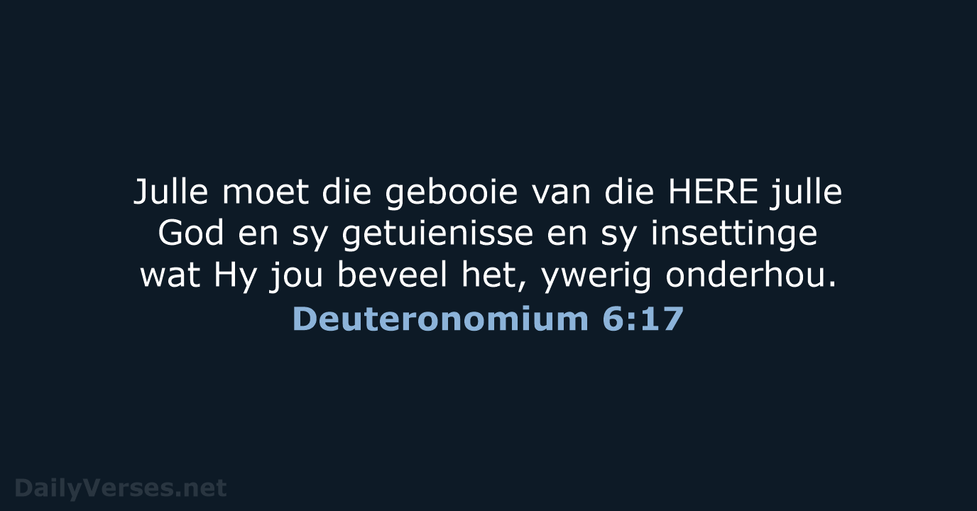 Deuteronomium 6:17 - AFR53