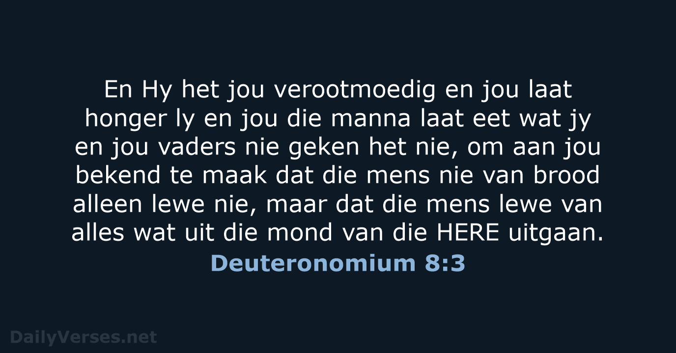 Deuteronomium 8:3 - AFR53