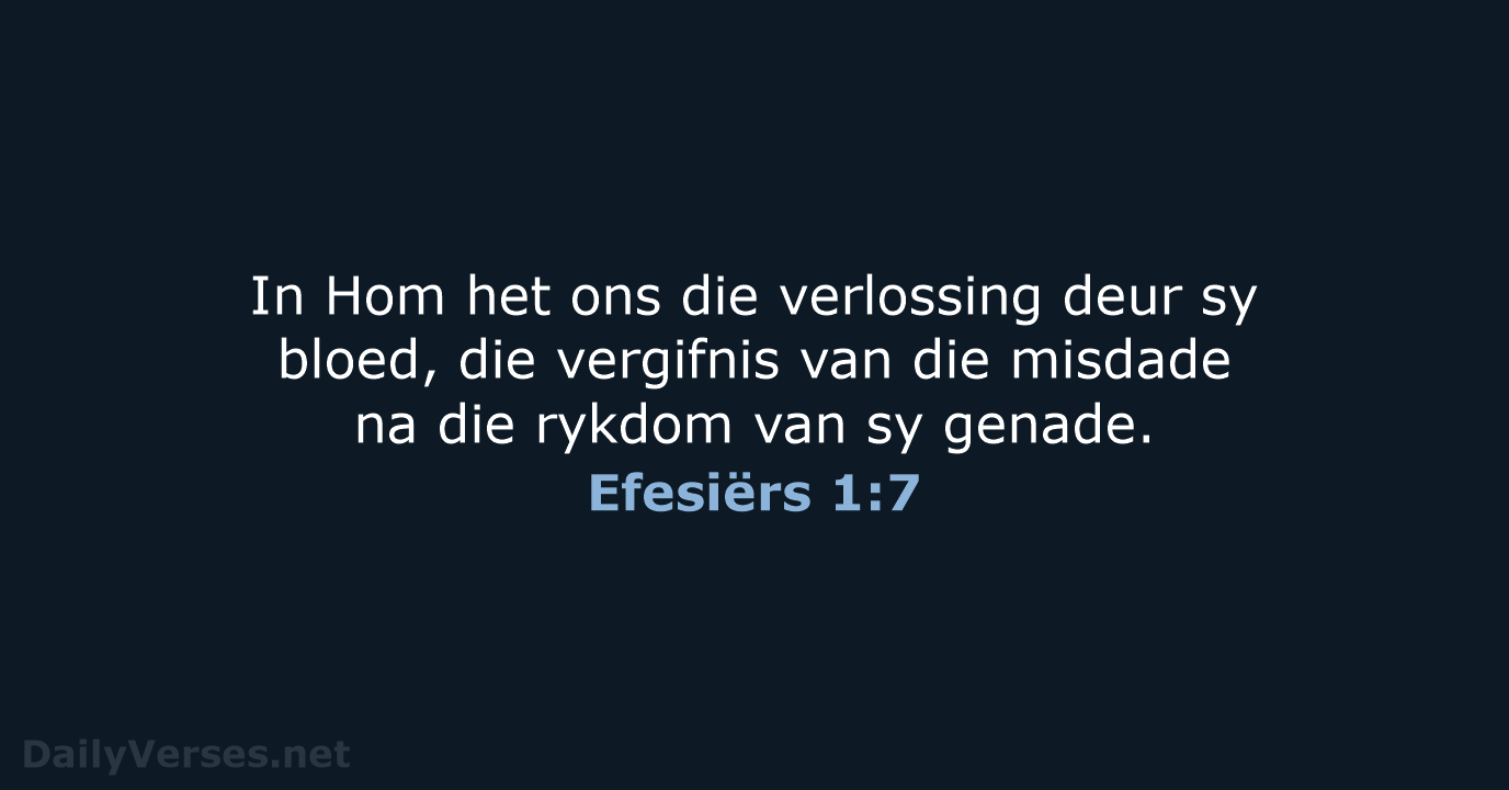 Efesiërs 1:7 - AFR53