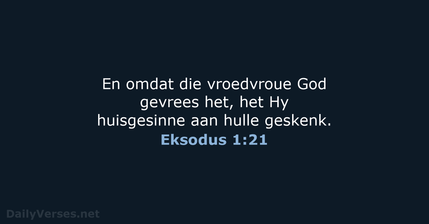 Eksodus 1:21 - AFR53