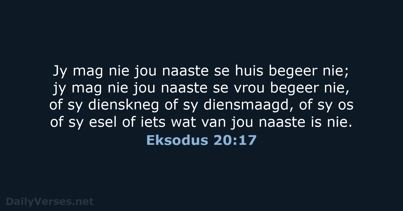 Eksodus 20:17 - AFR53