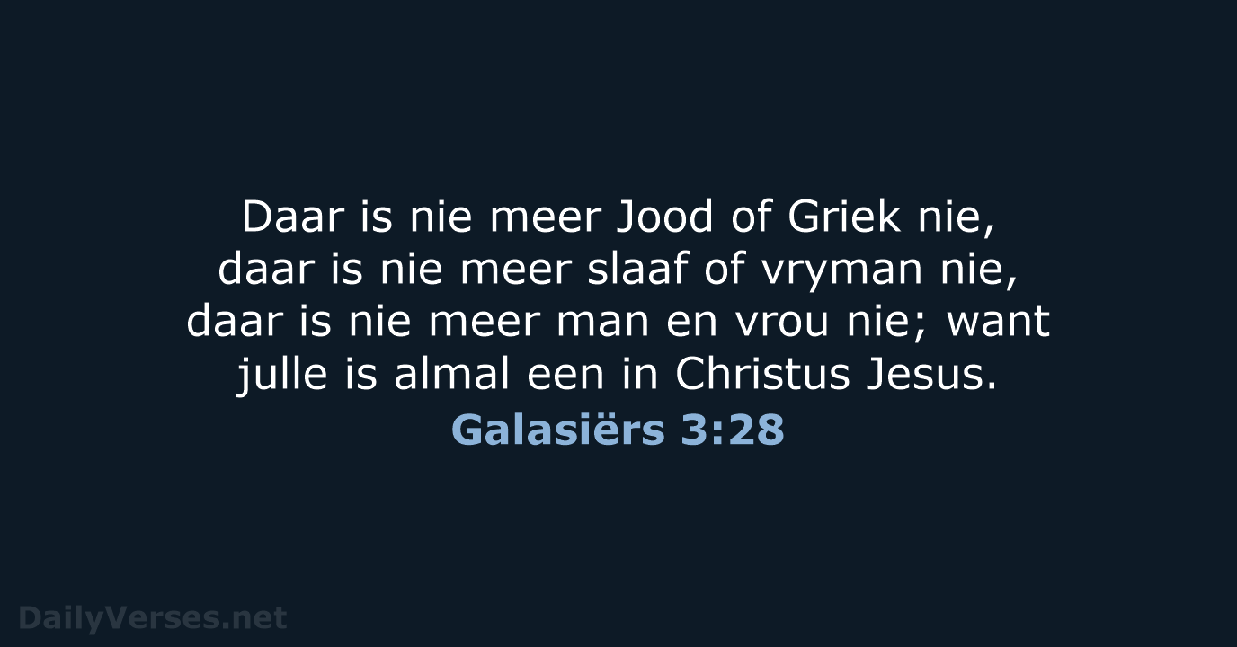 Galasiërs 3:28 - AFR53