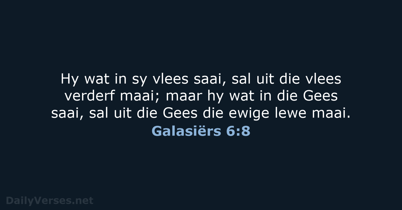 Galasiërs 6:8 - AFR53