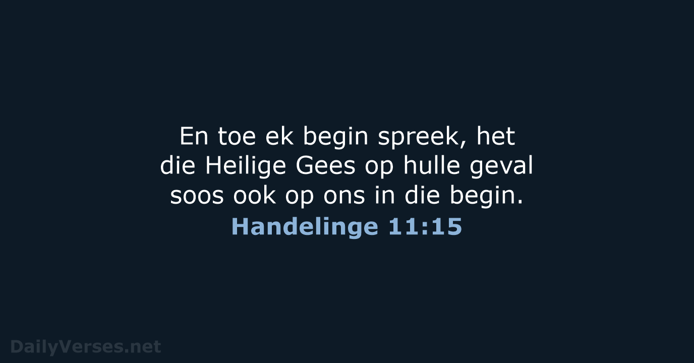 Handelinge 11:15 - AFR53
