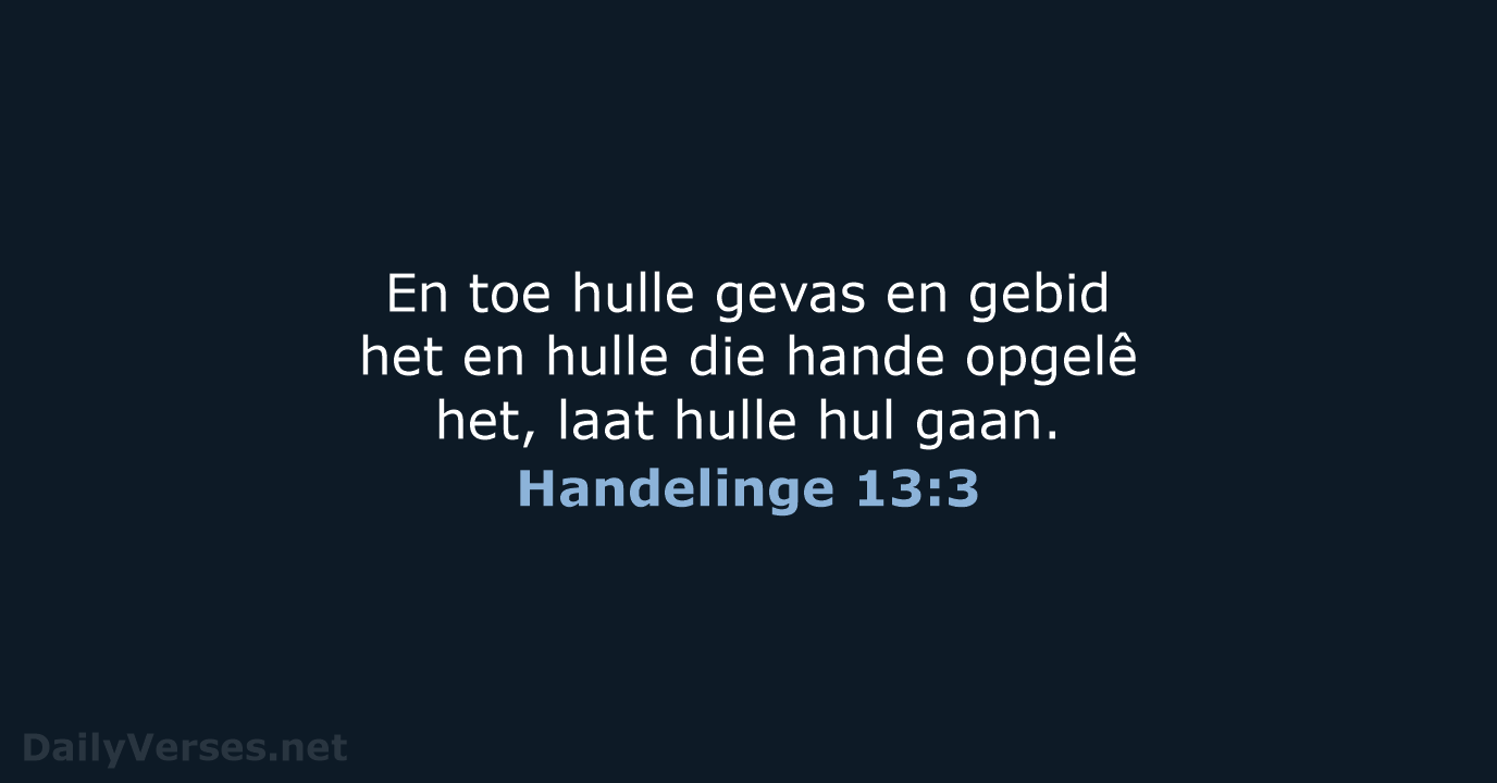 Handelinge 13:3 - AFR53