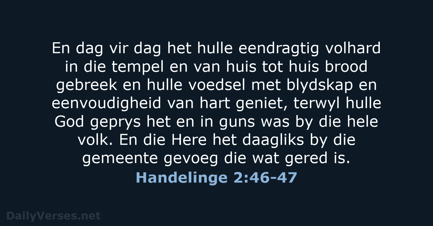 Handelinge 2:46-47 - AFR53