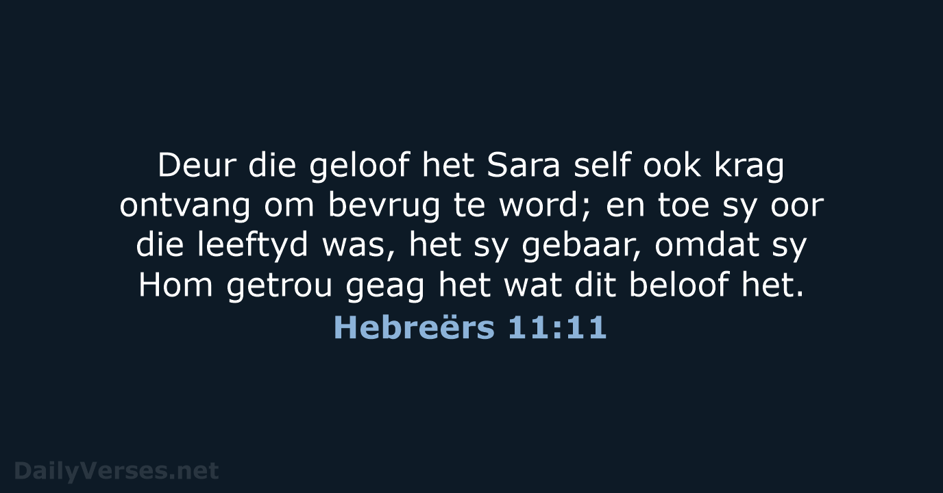 Hebreërs 11:11 - AFR53