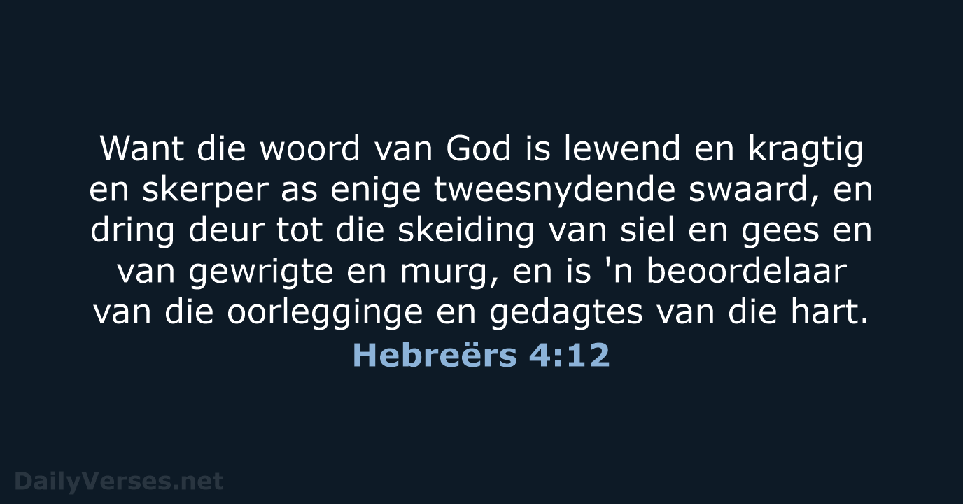 Hebreërs 4:12 - AFR53