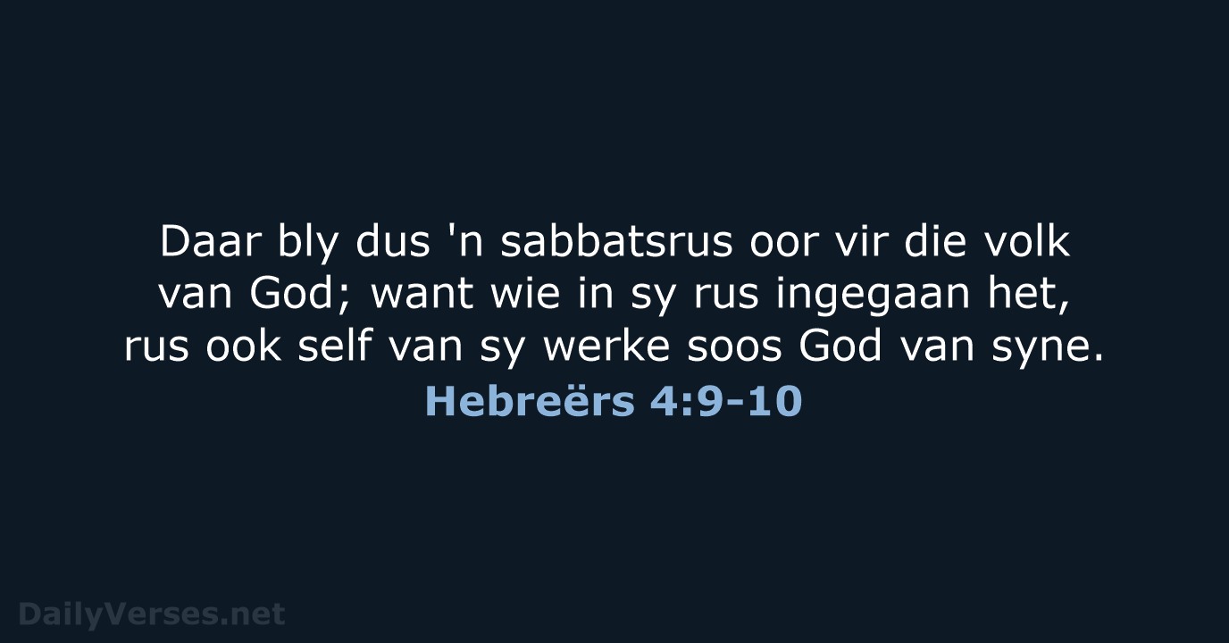 Hebreërs 4:9-10 - AFR53