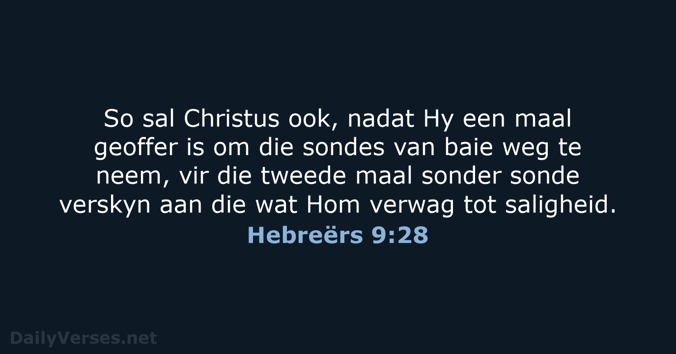 Hebreërs 9:28 - AFR53