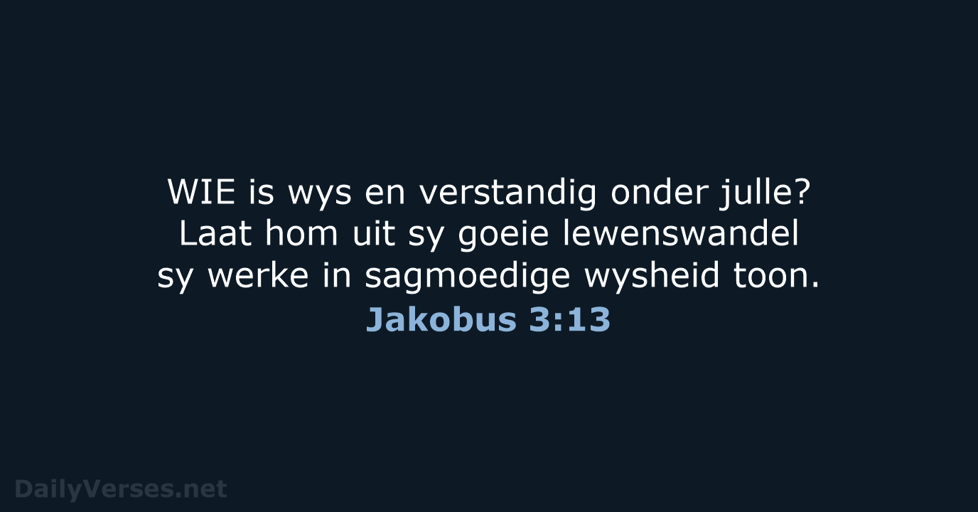 Jakobus 3:13 - AFR53