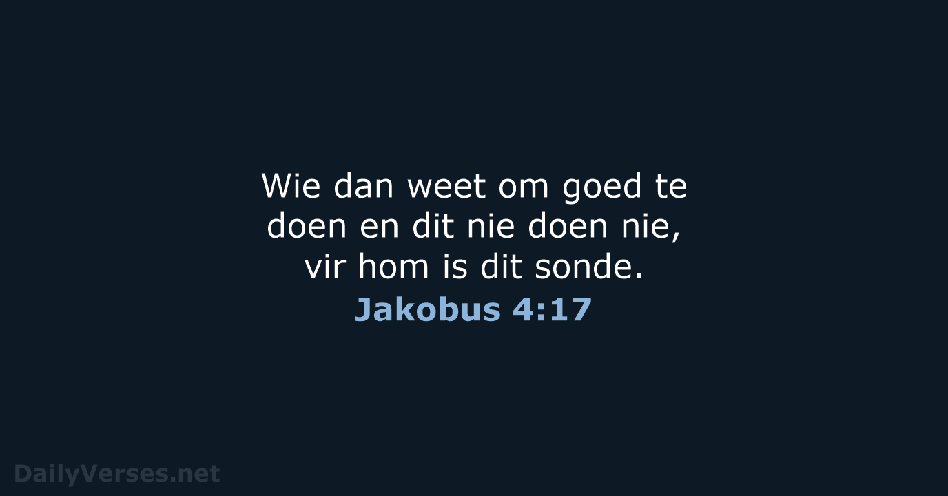 Jakobus 4:17 - AFR53