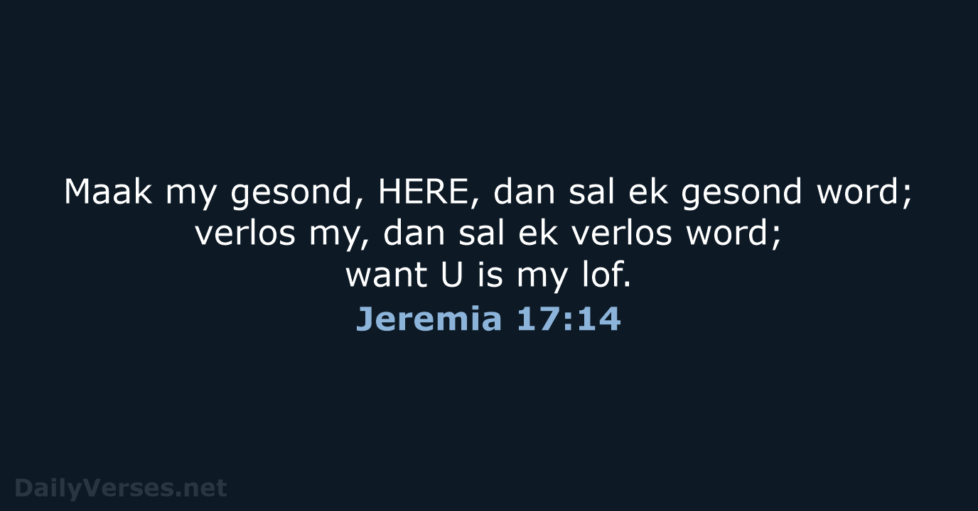 Jeremia 17:14 - AFR53