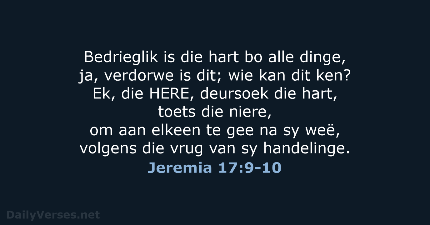 Jeremia 17:9-10 - AFR53
