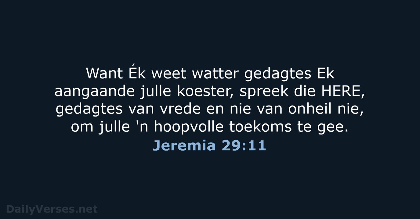 Jeremia 29:11 - AFR53