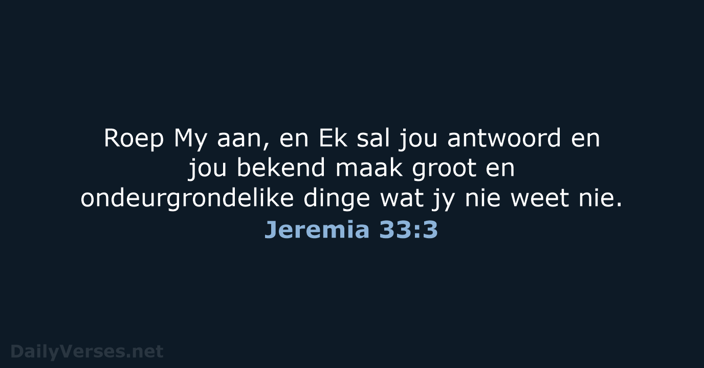 Jeremia 33:3 - AFR53
