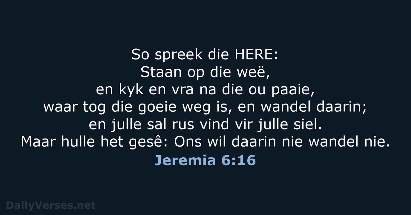 Jeremia 6:16 - AFR53