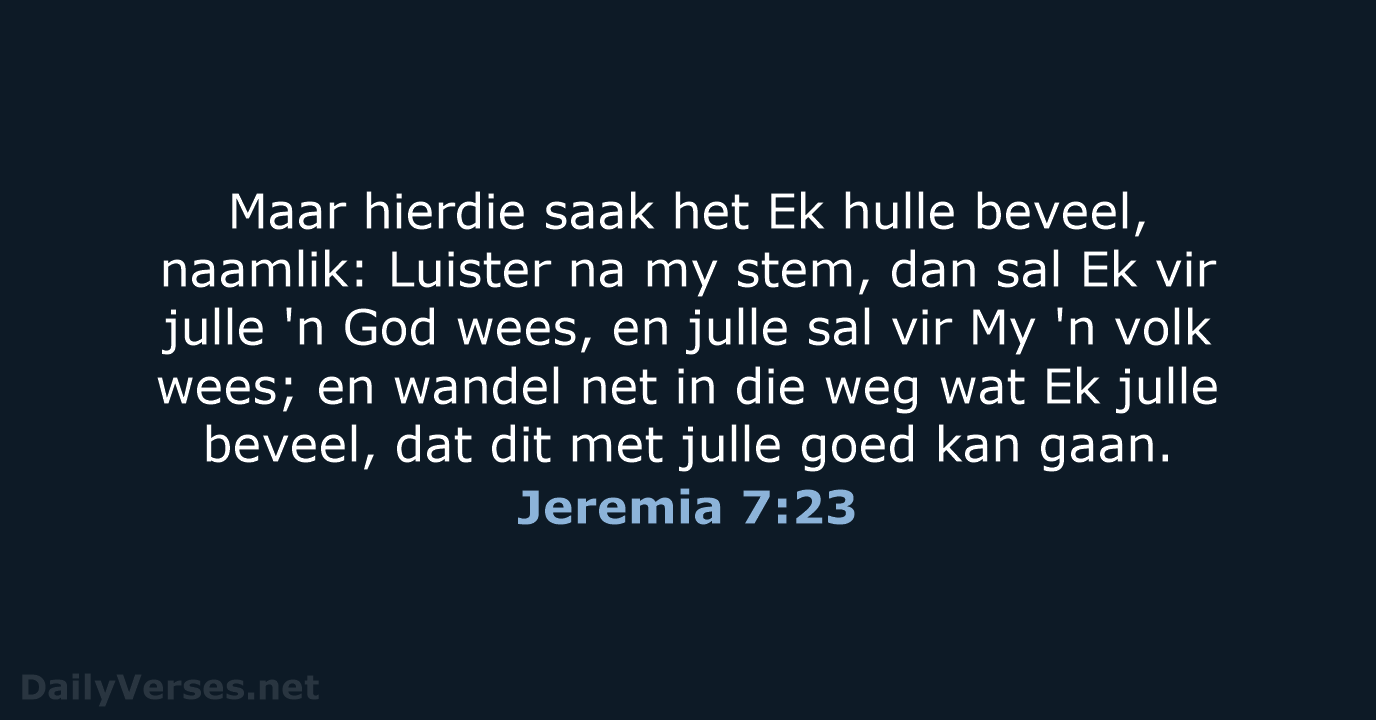 Jeremia 7:23 - AFR53