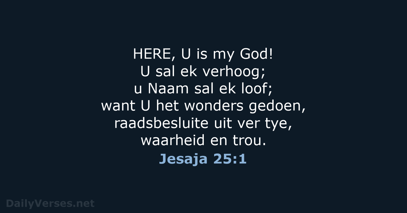Jesaja 25:1 - AFR53