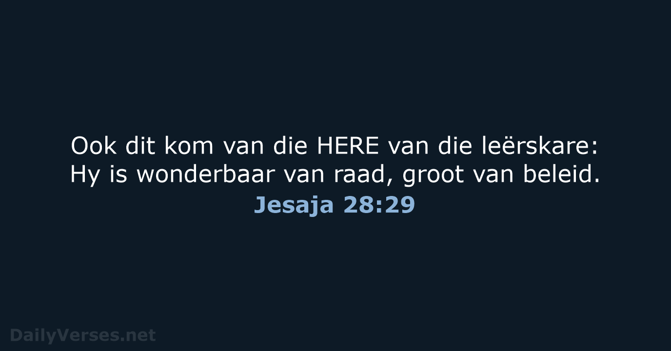 Jesaja 28:29 - AFR53