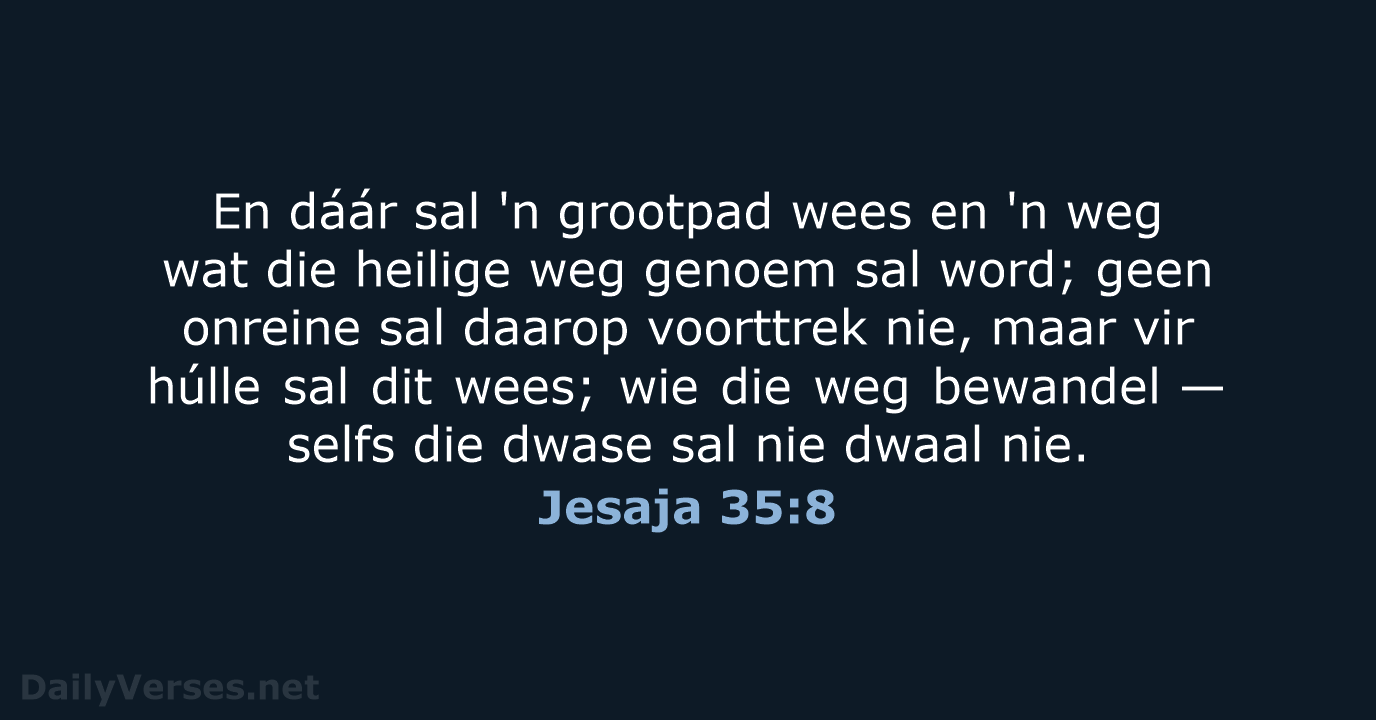 Jesaja 35:8 - AFR53