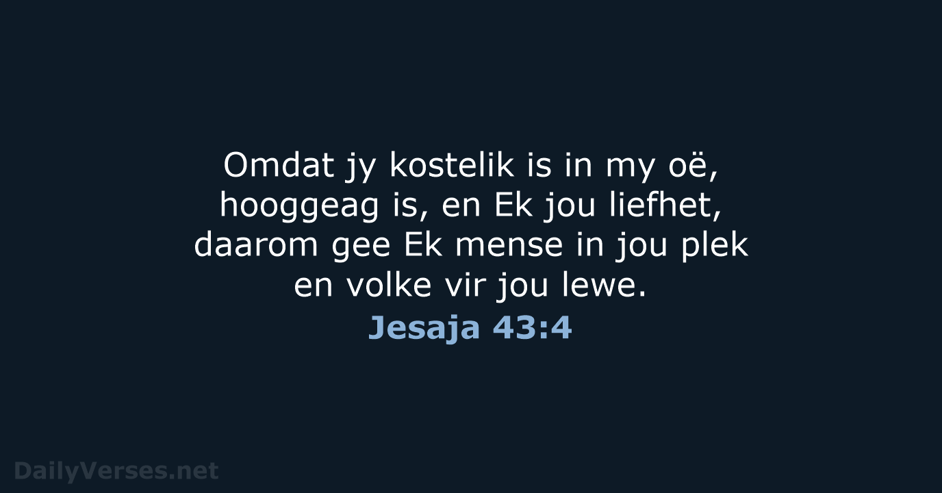 Jesaja 43:4 - AFR53