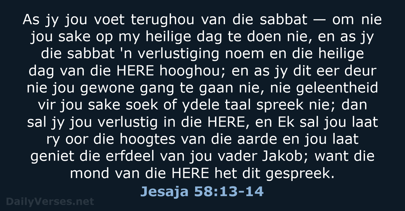 Jesaja 58:13-14 - AFR53