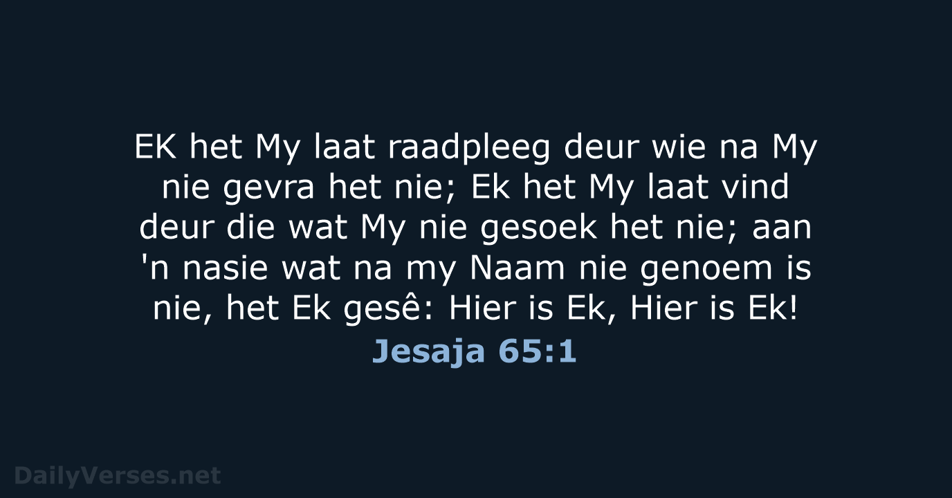 Jesaja 65:1 - AFR53