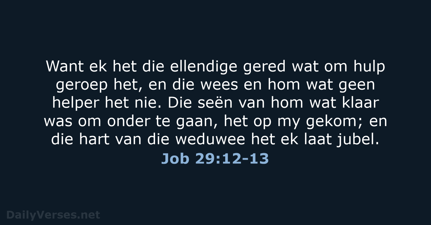Job 29:12-13 - AFR53