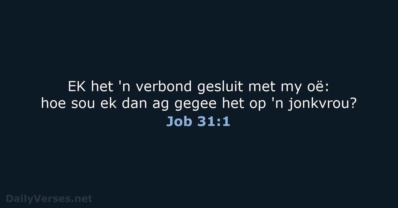 Job 31:1 - AFR53