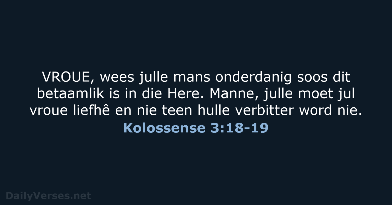 Kolossense 3:18-19 - AFR53