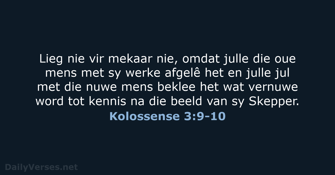 Kolossense 3:9-10 - AFR53