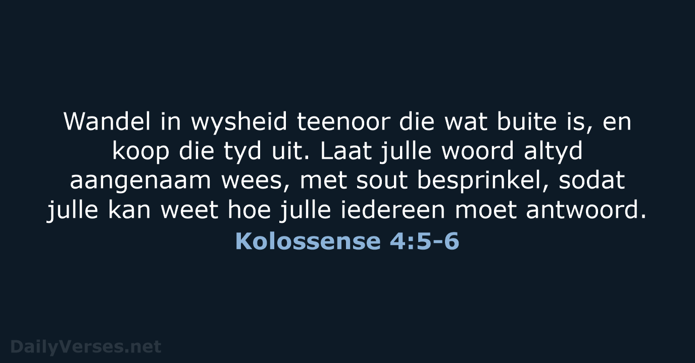 Kolossense 4:5-6 - AFR53
