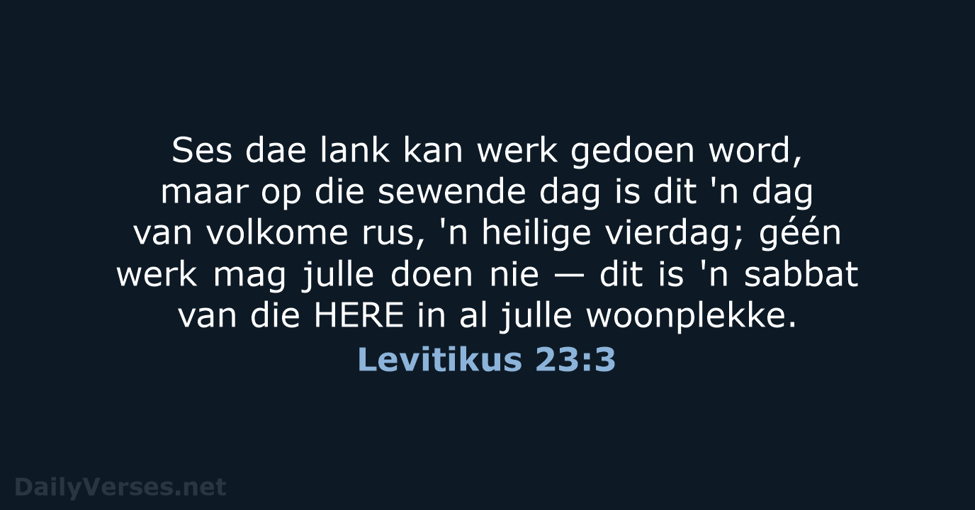 Levitikus 23:3 - AFR53