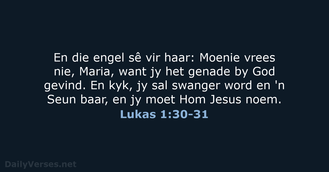 Lukas 1:30-31 - AFR53