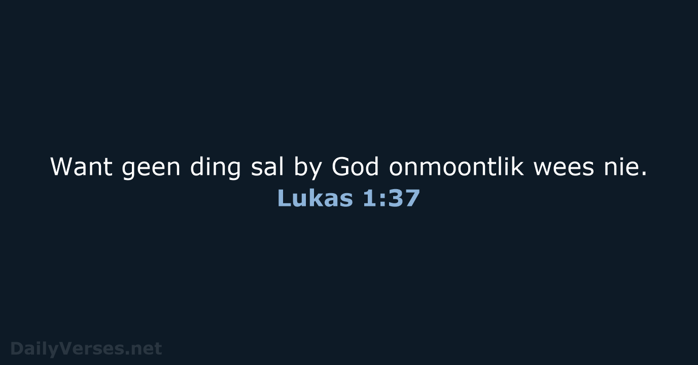 Lukas 1:37 - AFR53