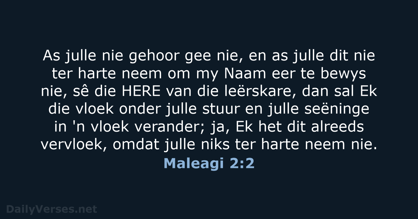 Maleagi 2:2 - AFR53