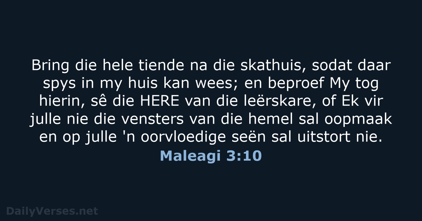 Maleagi 3:10 - AFR53