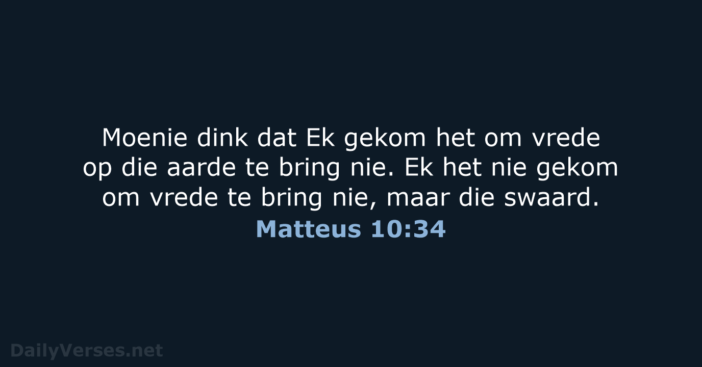 Matteus 10:34 - AFR53