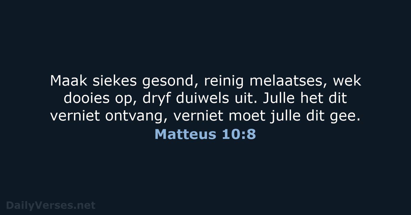 Matteus 10:8 - AFR53