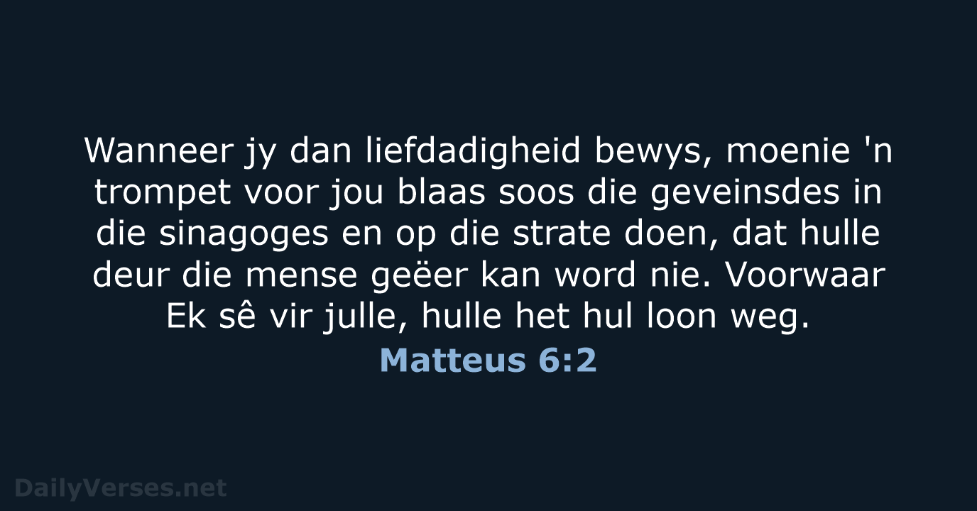 Matteus 6:2 - AFR53