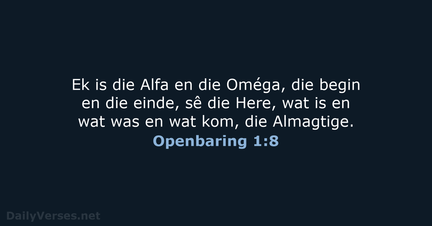 Openbaring 1:8 - AFR53
