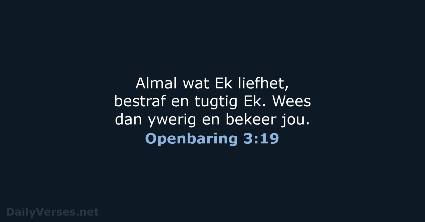 Openbaring 3:19 - AFR53