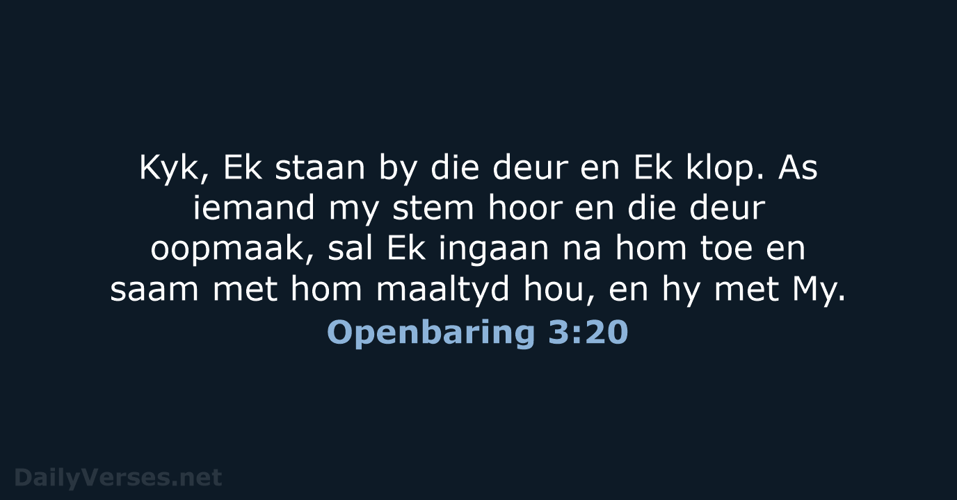 Openbaring 3:20 - AFR53