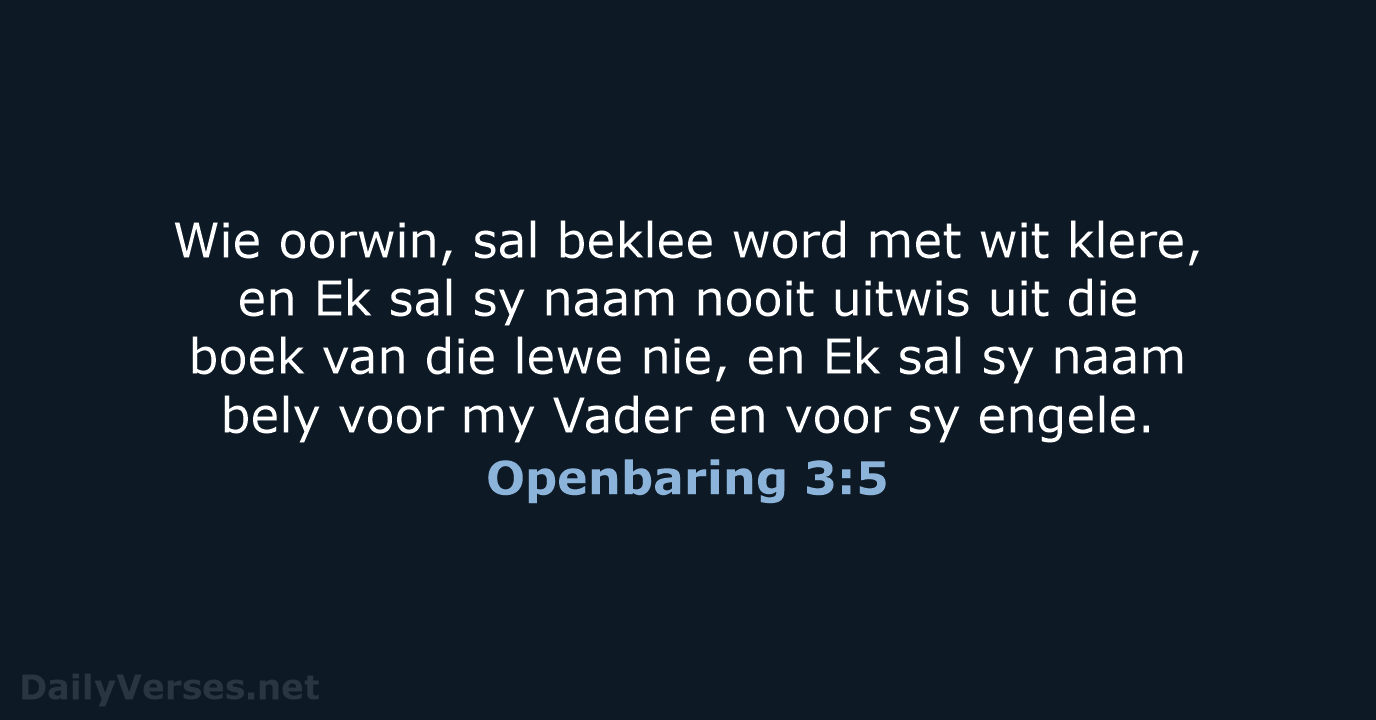 Openbaring 3:5 - AFR53