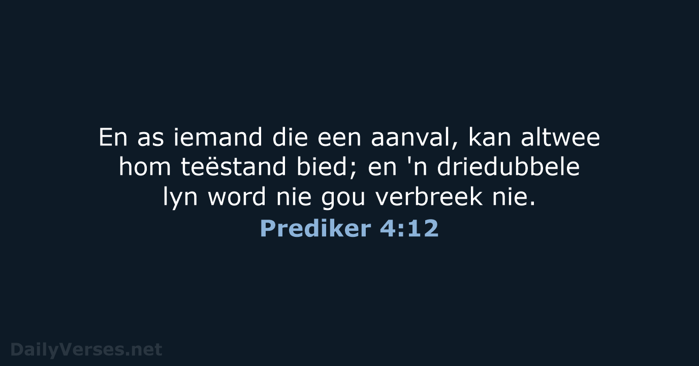 Prediker 4:12 - AFR53