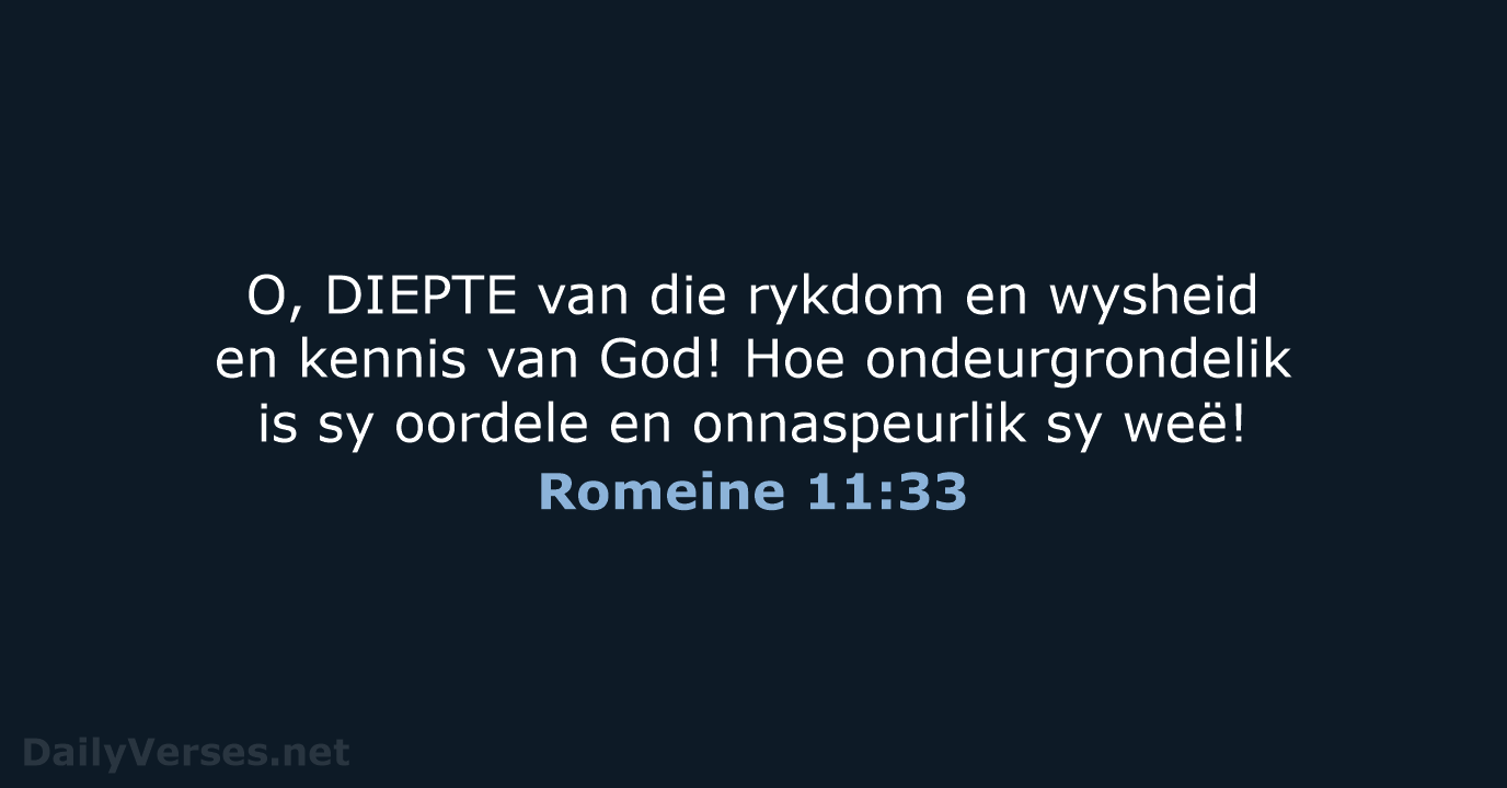 Romeine 11:33 - AFR53