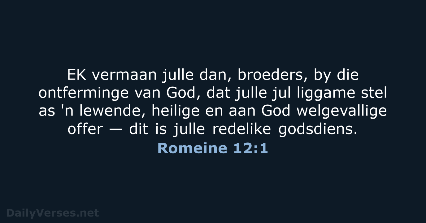Romeine 12:1 - AFR53